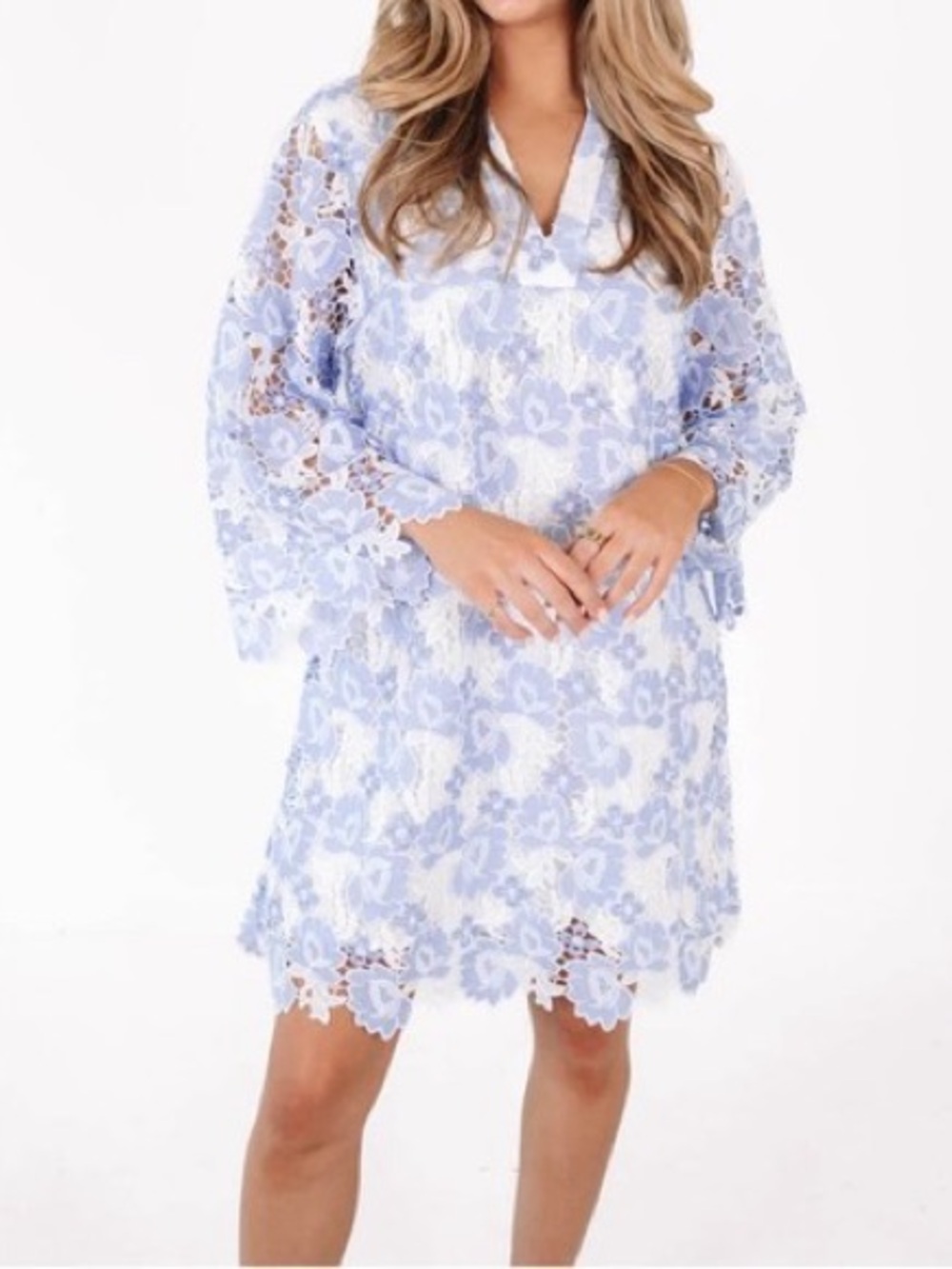 NWOT J. Marie Maggie Lace Floral Long Sleeve Dress Large